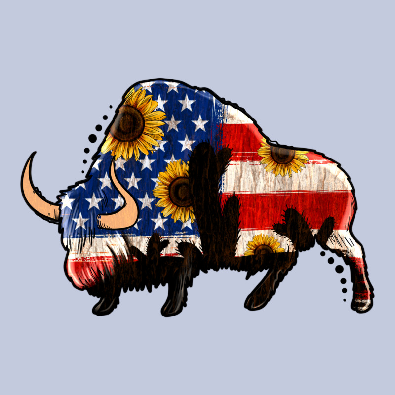 American Flag Bison Long Sleeve Tee by Jasminsmagicworld | Teevron