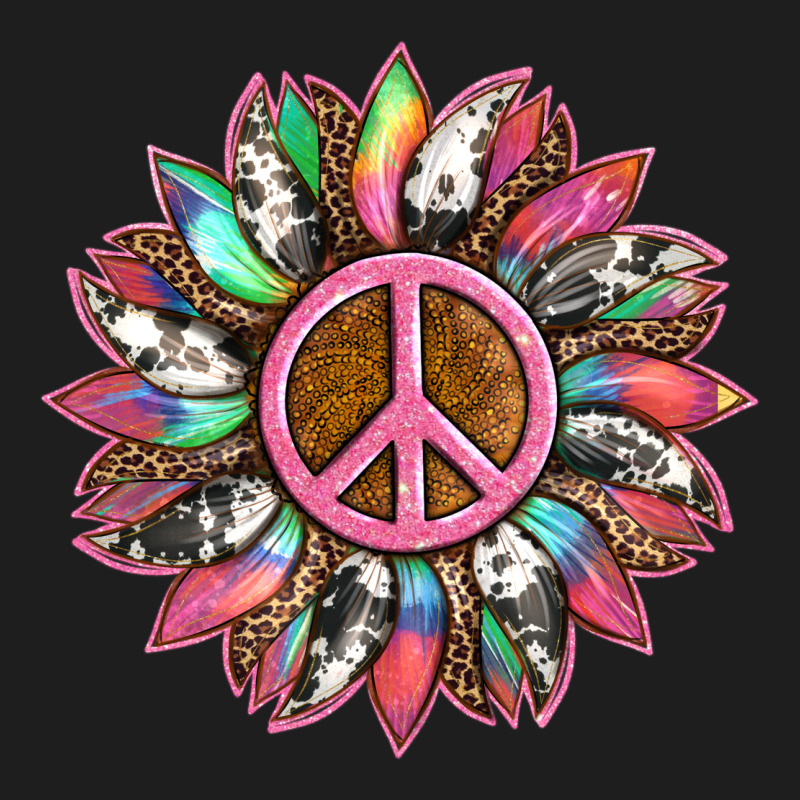 Sunflower And Tie Dye With Peace Sign Heavyweight Hoodie by Artiststas | Teevron
