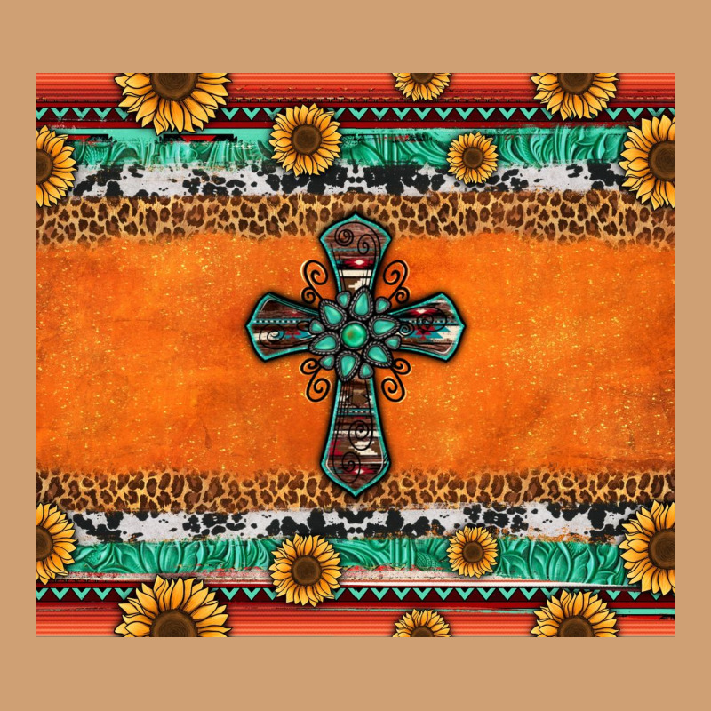 Sunflowers Cross Aztec Pattern Vintage Tee by Jasminsmagicworld | Teevron