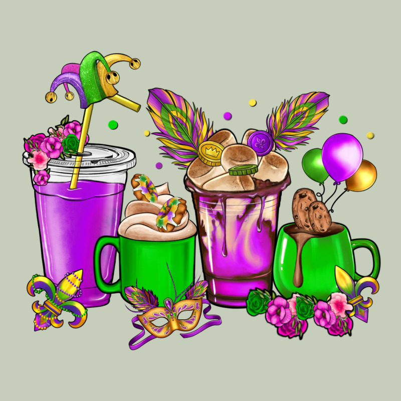 Mardi Gras Coffee Cups Long Sleeve Tee by HowdyJamesFarm | Teevron