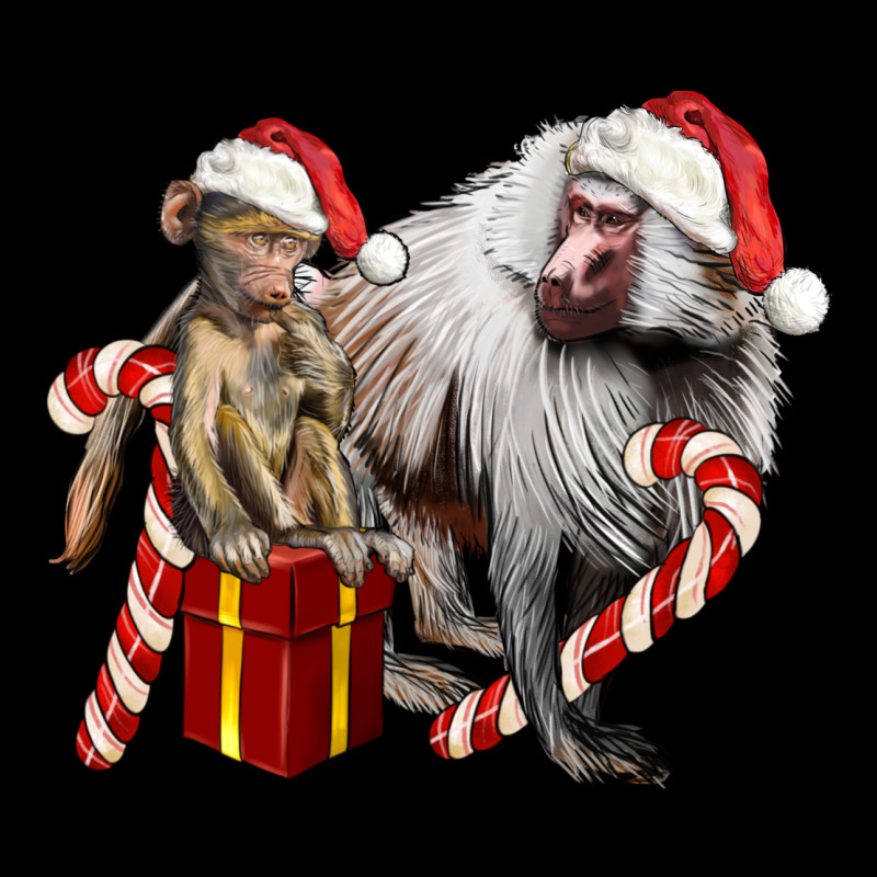 Christmas Baboon Baby And Mama Heavy Core Tee by LillyAllenDesigns | Teevron