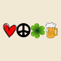 Funny St Patricks Day Love Peace Clover And Beer Ladies Tee | Teevron