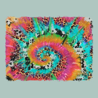 Tie Dye Leopard Cowhide Glitter Background Premium Sweatshirt | Teevron