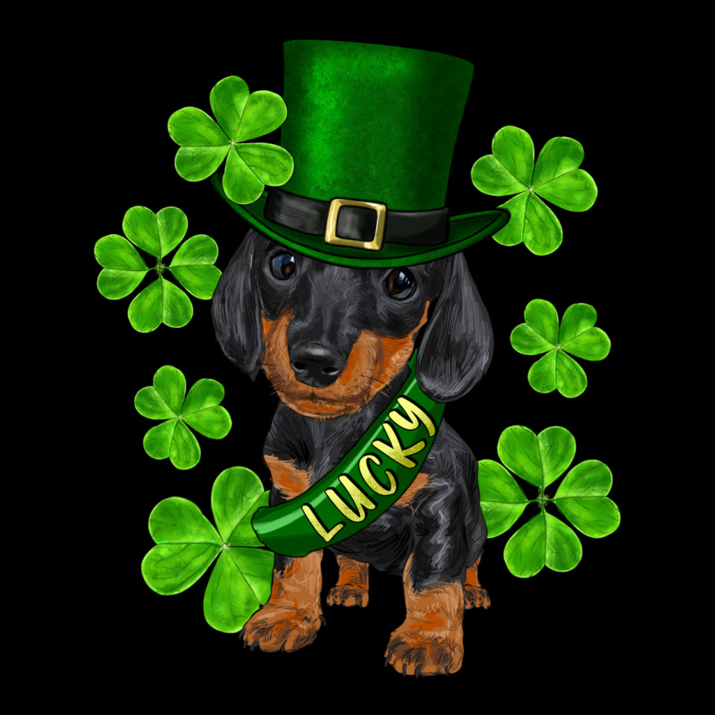 St. Patrick's Day Lucky Dachshund Puppy Premium Tee by RanaPortraitStore | Teevron