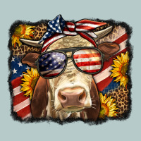 Western 4th Of July Cow Background Heavy Core Tee | Teevron