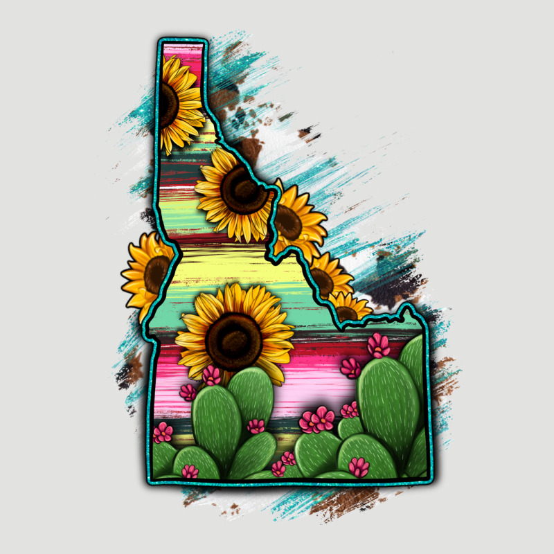 Idaho Map Sunflower Cactus Serape Classic Tee by RanaPortraitStore | Teevron