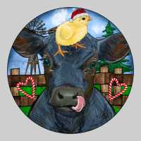 Black Angus Cattle With Santa Chick Christmas Premium Tee | Teevron