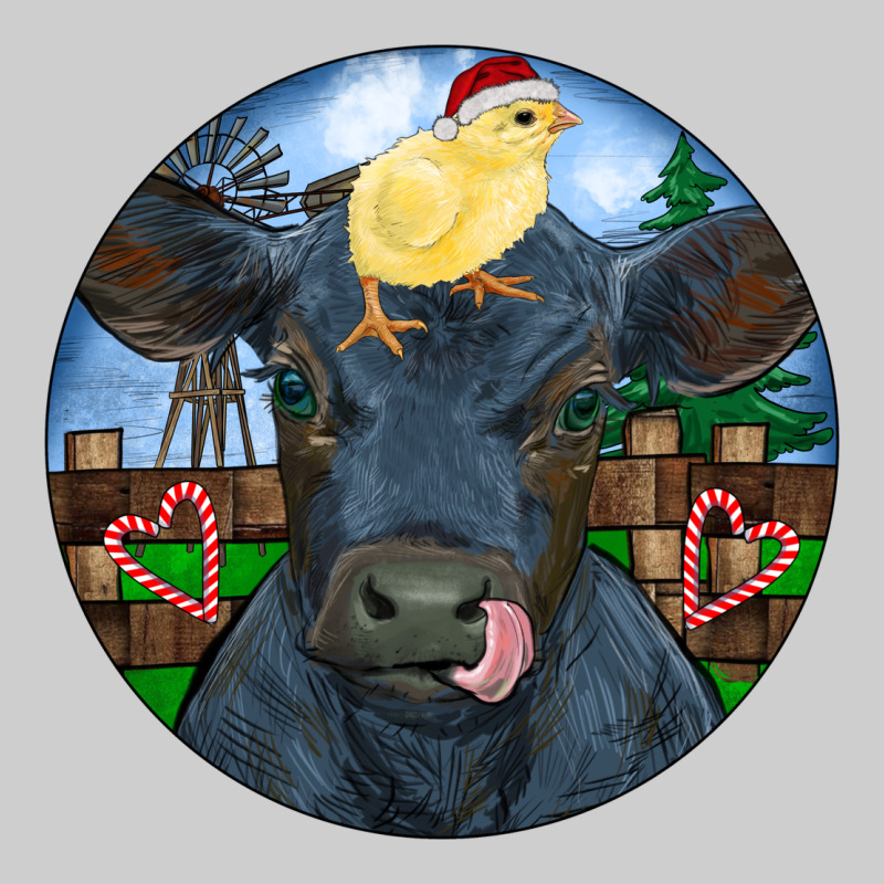 Black Angus Cattle With Santa Chick Christmas Premium Tee by RanaPortraitStore | Teevron