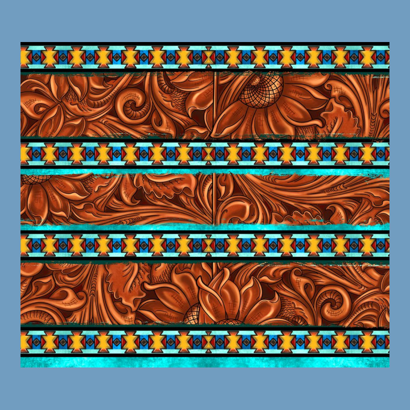 Tooled Leather And Aztec Urban Heavy Tee by TumblerDesignByShophia | Teevron