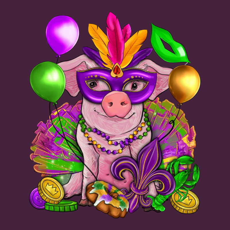 Mardi Gras Pig Long Sleeve Tee by HowdyJamesFarm | Teevron