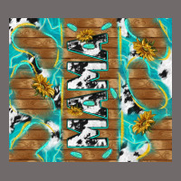 Cowhide Mama With Rustic Teal Wood Urban Heavy Tee | Teevron