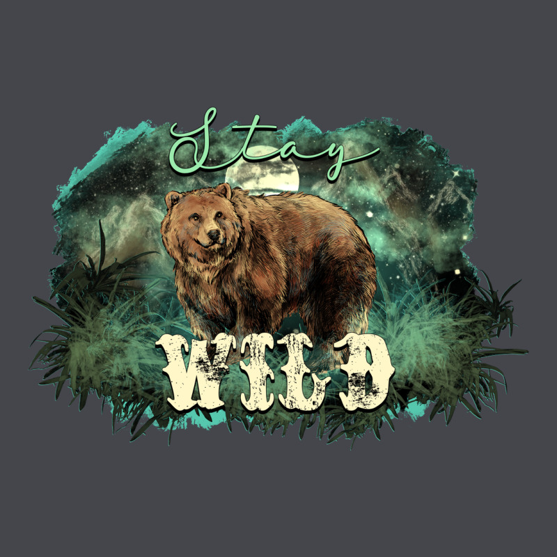 Stay Wild Night Grizzly Bear Long Sleeve Tee by HowdyJamesFarm | Teevron
