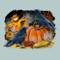 Fall Background With Crow Heavy Core Tee | Teevron
