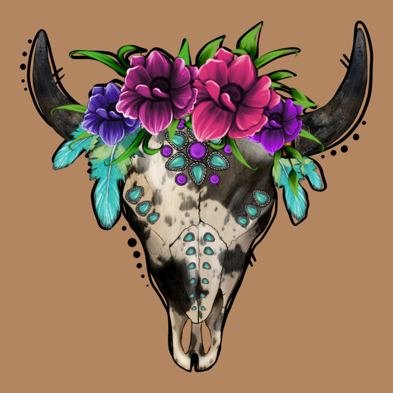 Cowhide Bull Skull Long Sleeve Tee by Jasminsmagicworld | Teevron