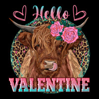 Hello Valentine Highland Cow Ladies Tee | Teevron
