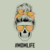 Yellow Flower On Pink Background Mom Skull Ladies Tee | Teevron