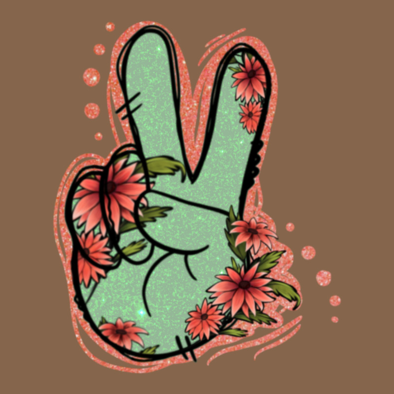 Green Glitter Floral Peace Sign Premium Tee by Jasminsmagicworld | Teevron