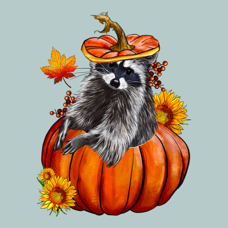 Fall Pumpkin Raccoon Heavy Core Tee by LillyAllenDesigns | Teevron