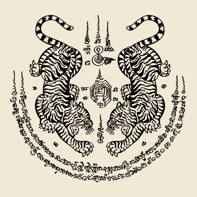 Sak Yant Thai Tattoo Twin Tiger Muay Magical Thailand Gifts T Shirt Premium Tee by minhPixels | Teevron