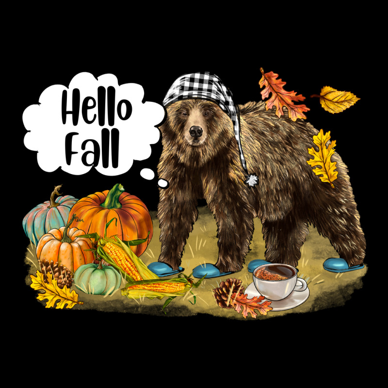 Hello Fall Brown Bear Heavy Core Tee by LillyAllenDesigns | Teevron