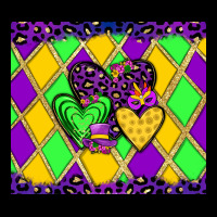 Mardi Gras Hearts Heavy Core Tee | Teevron