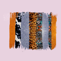 Western Cowhide Glitter Aztec Leopard Pattern Brushstroke Ladies Tee | Teevron