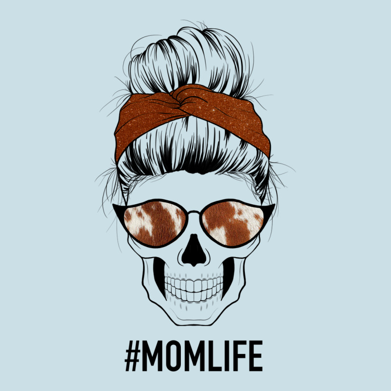 Western Brown Glitter Cowhide Patterned Mom Skull Ladies Tee by Bettercallsaul | Teevron