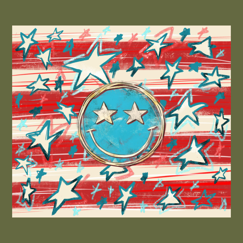 America Flag Smiley  Tumbler Long Sleeve Tee by HowdyJamesFarm | Teevron
