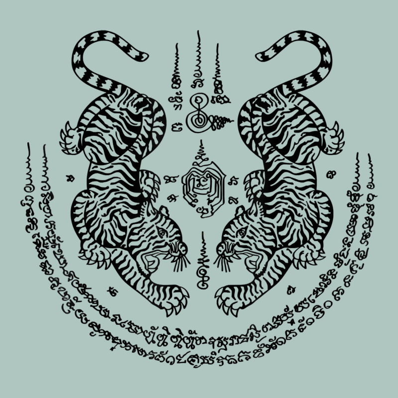 Sak Yant Thai Tattoo Twin Tiger Muay Magical Thailand Gifts T Shirt Premium Sweatshirt by minhPixels | Teevron