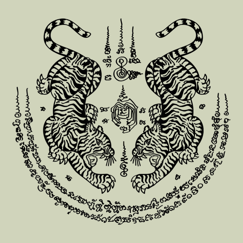Sak Yant Thai Tattoo Twin Tiger Muay Magical Thailand Gifts T Shirt Heavyweight Hoodie by minhPixels | Teevron