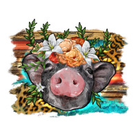 Baby Pig With Floral And Western Background Premium Tee | Teevron