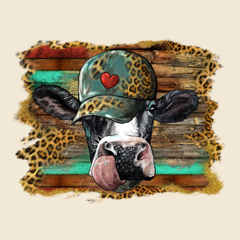 Holstein Cow With Cap And Leopard Background Premium Tee by BarkalooDesign | Teevron