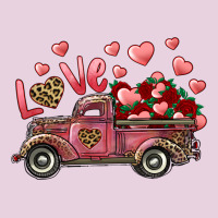 Love Truck With Roses And Leopard Ladies Tee | Teevron