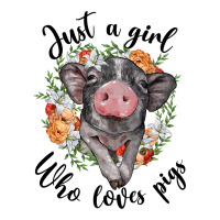 Just A Girl Who Loves Pigs Floral Wreath Premium Tee | Teevron