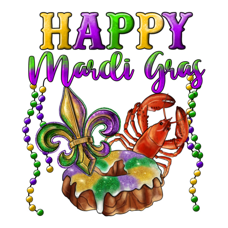 Happy Mardi Gras Fleur De Lis King Cake Crawfish Ladies Tee by RanaPortraitStore | Teevron