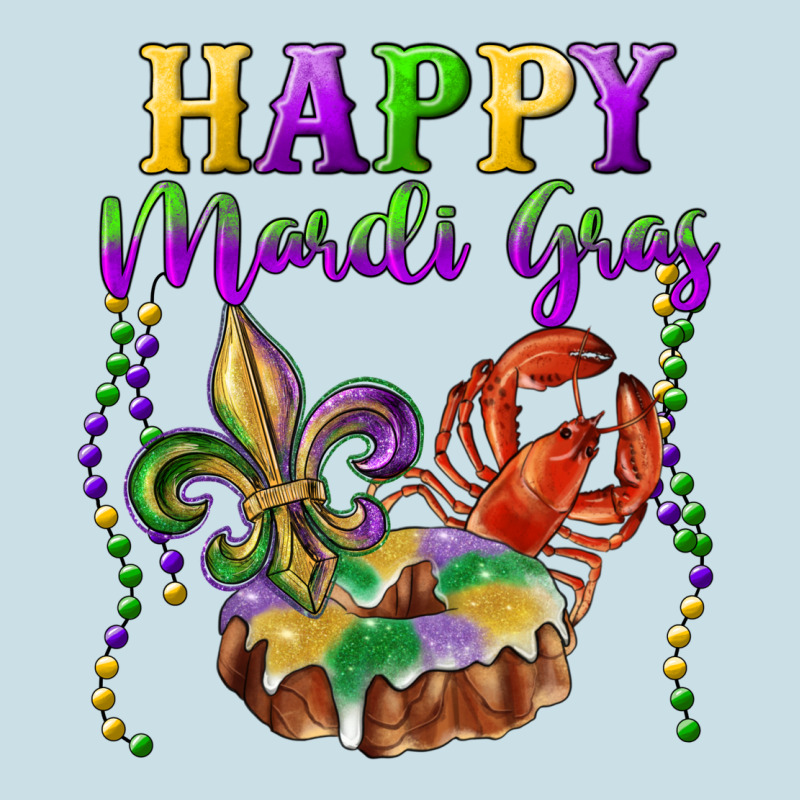 Happy Mardi Gras Fleur De Lis King Cake Crawfish Ladies Tee by RanaPortraitStore | Teevron