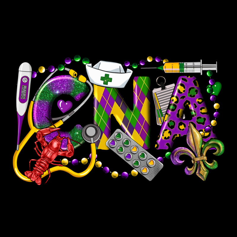 Cna Certified Nursing Assistant Mardi Gras Heavy Core Tee by LillyAllenDesigns | Teevron