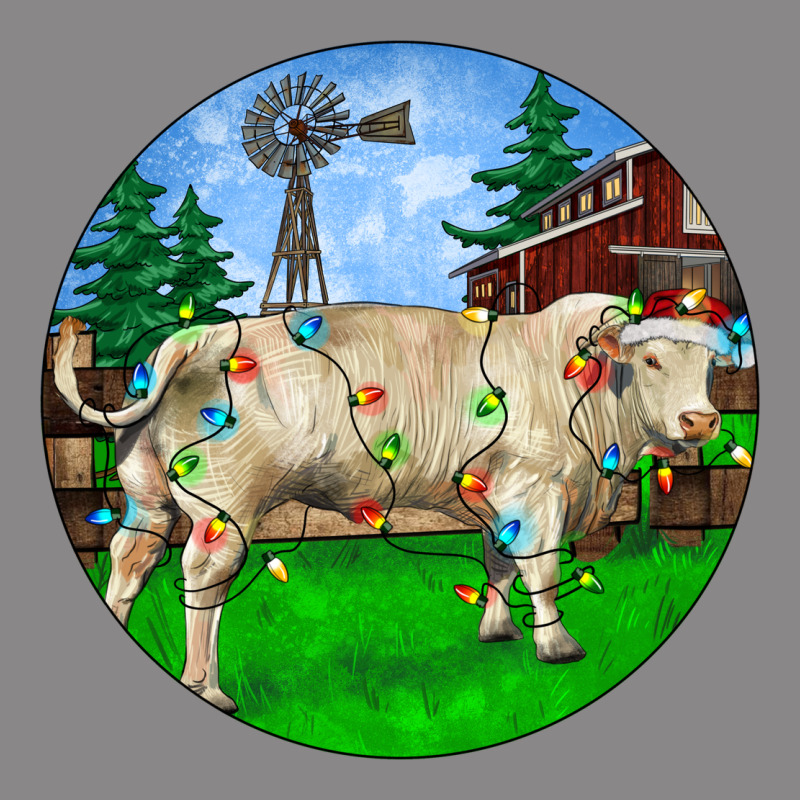 Christmas Charolais Bull And Barnyard Vintage Tee by RanaPortraitStore | Teevron