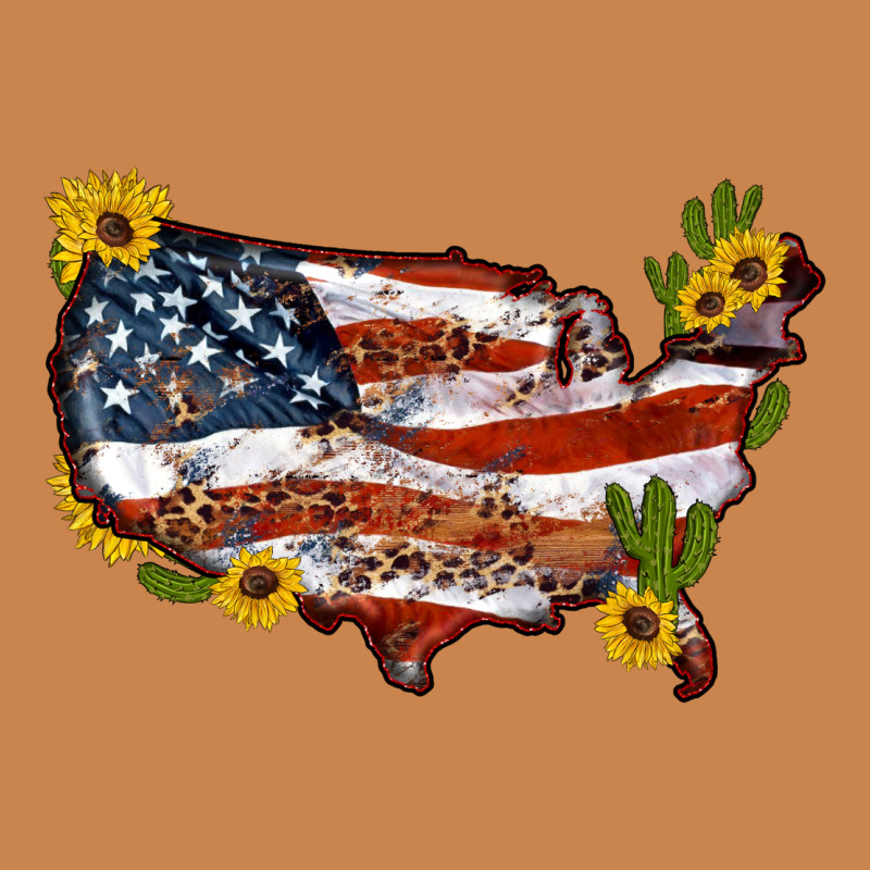 Usa Map With Sunflower And Cactus Heavyweight Hoodie by Artiststas | Teevron