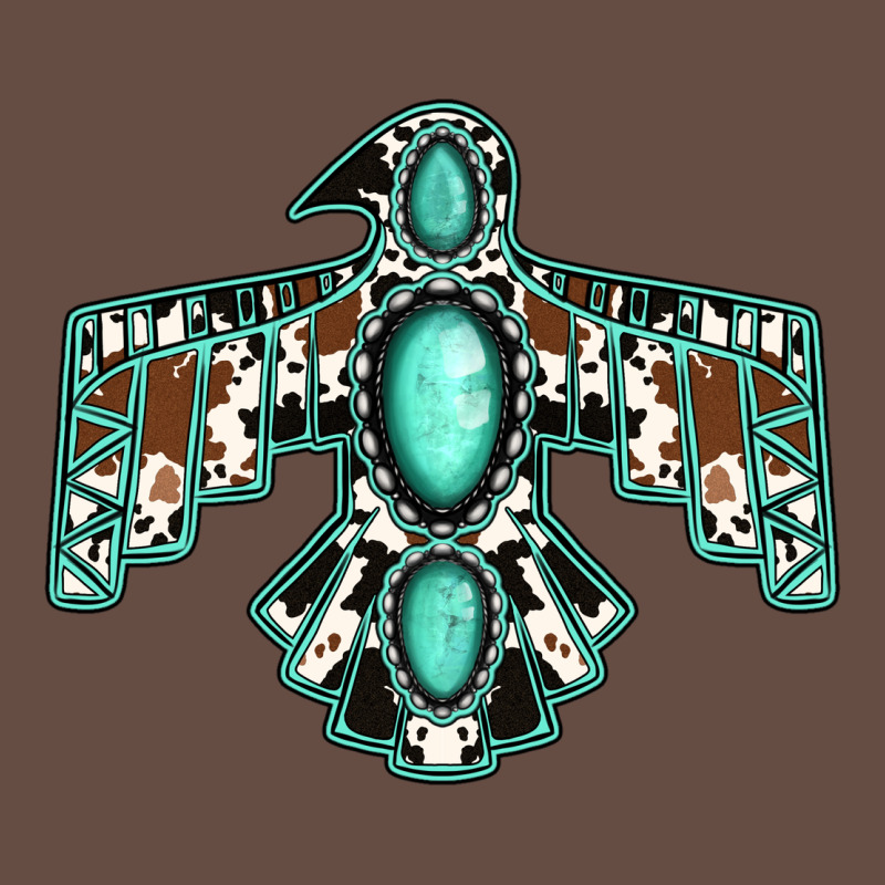 Cowhide Turquoise Thunderbird Long Sleeve Tee by Jasminsmagicworld | Teevron