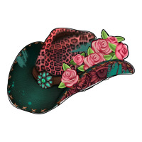 Leopard Flowers Cowboy Hat Premium Tee | Teevron