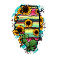 Illinois Map Sunflower Cactus Serape | Teevron