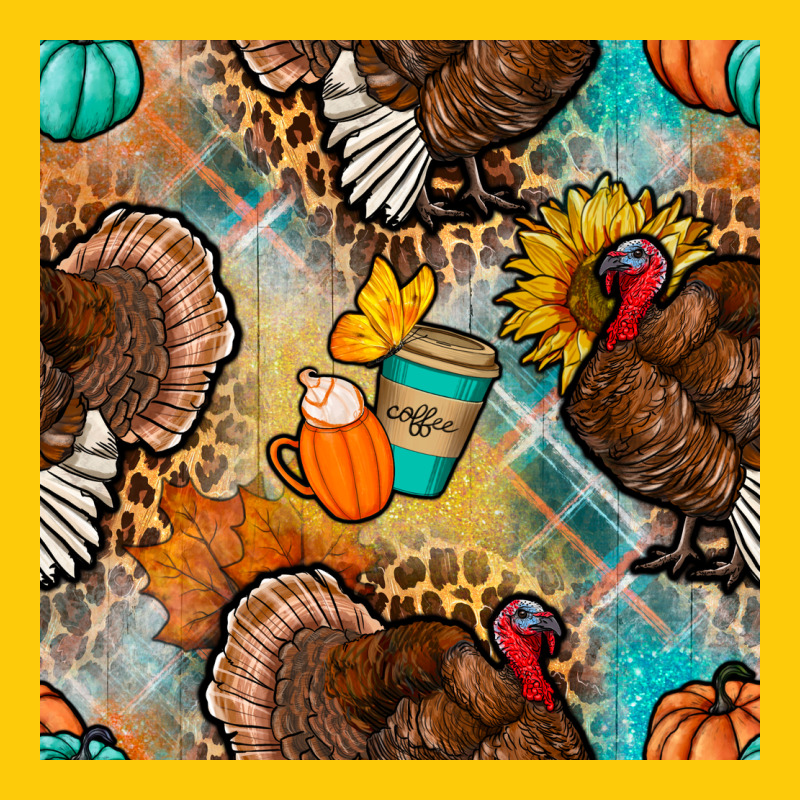Thanksgiving Turkey Seamless Pattern Premium Hoodie by BundleAndBundleShop | Teevron