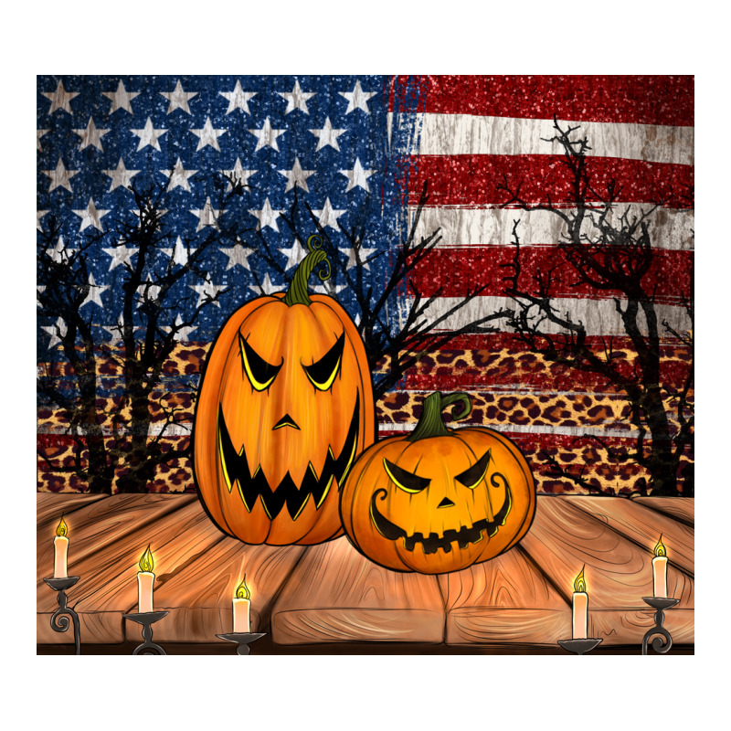 Halloween American Flag Tumbler Premium Tee by Jasminsmagicworld | Teevron