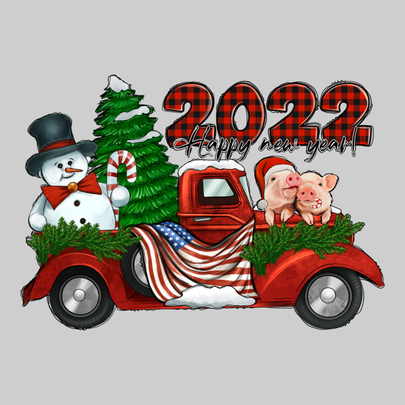 Happy New Year 2022 Christmas Truck With American Flag Premium Tee by Jasminsmagicworld | Teevron