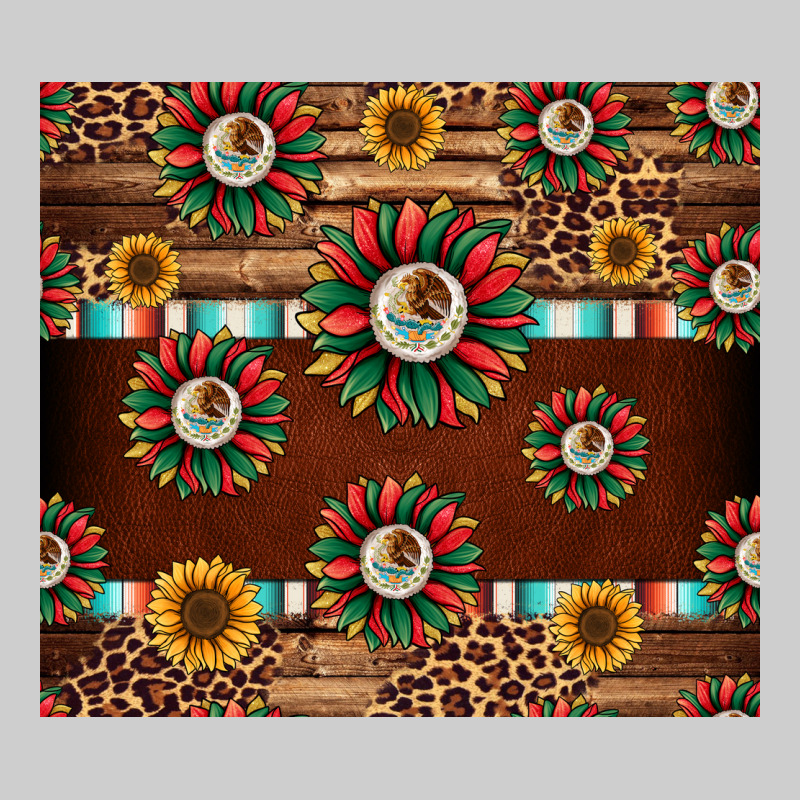 Seamless Mexican Sunflower Tumbler Design Premium Tee by Jasminsmagicworld | Teevron
