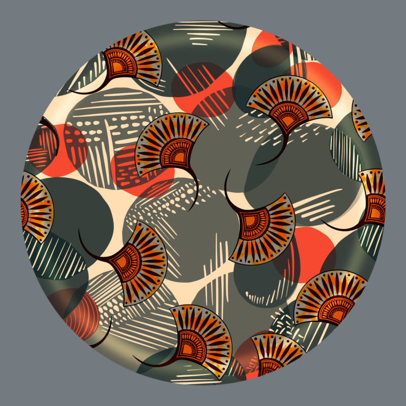 African Fabric Pattern Round Earrings 5 Heavyweight Sweatshirt by BundleAndBundleShop | Teevron