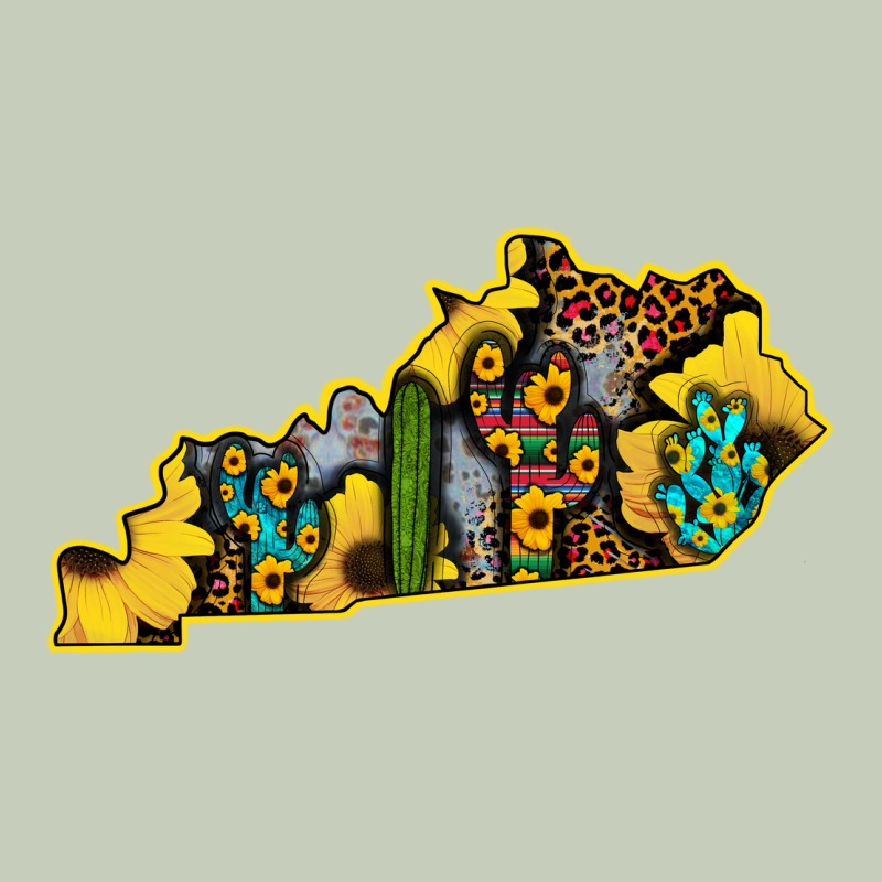 Kentucky Map Western Sunflower Pattern Ladies Tee by Bettercallsaul | Teevron