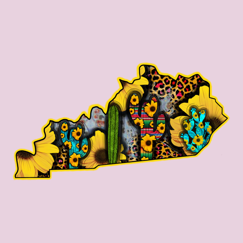 Kentucky Map Western Sunflower Pattern Ladies Tee by Bettercallsaul | Teevron