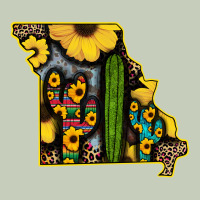 Western Missouri Map Sunflower And Cactus Pattern Ladies Tee | Teevron